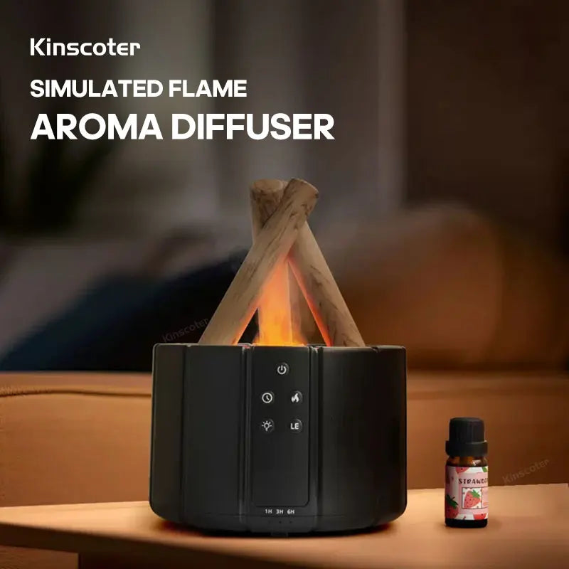 Zanzari FlameMist™ – Simulerende Vlam Aroma Diffuser & Ultrasone Luchtbevochtiger