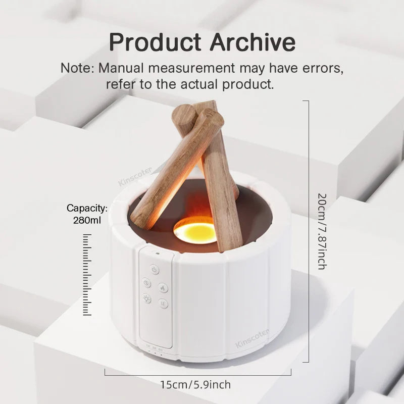 Zanzari FlameMist™ – Simulerende Vlam Aroma Diffuser & Ultrasone Luchtbevochtiger