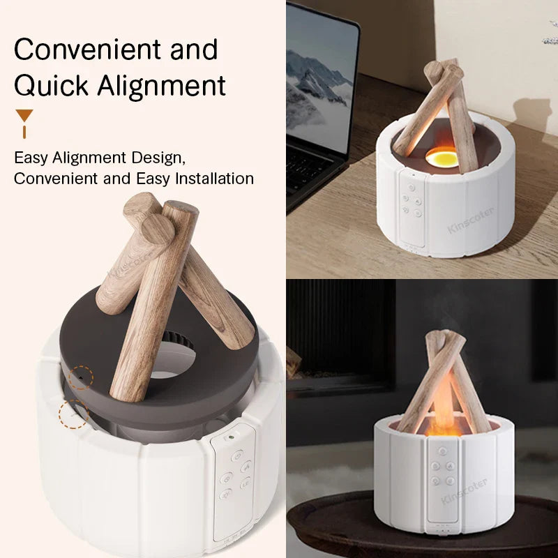 Zanzari FlameMist™ – Simulerende Vlam Aroma Diffuser & Ultrasone Luchtbevochtiger