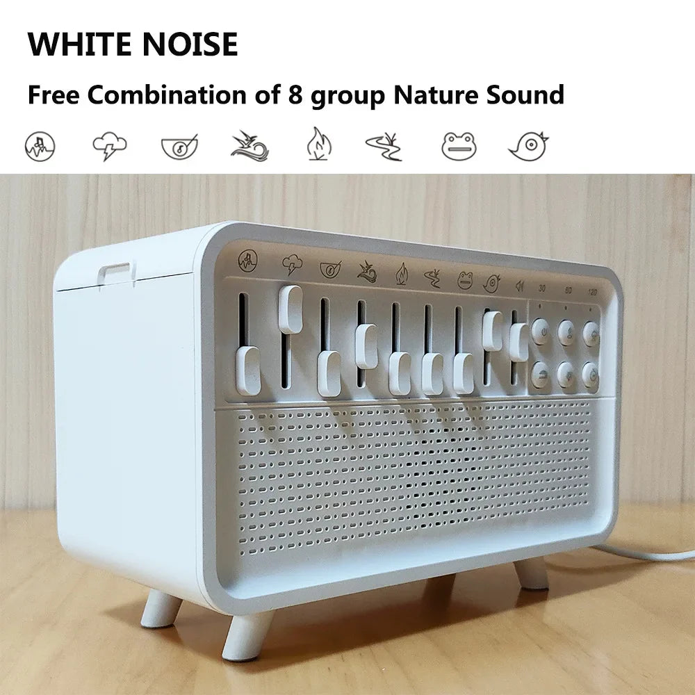 Zanzari DreamAura™ – Bluetooth White Noise Machine met Aroma Diffuser, Luchtbevochtiger & Nachtlamp