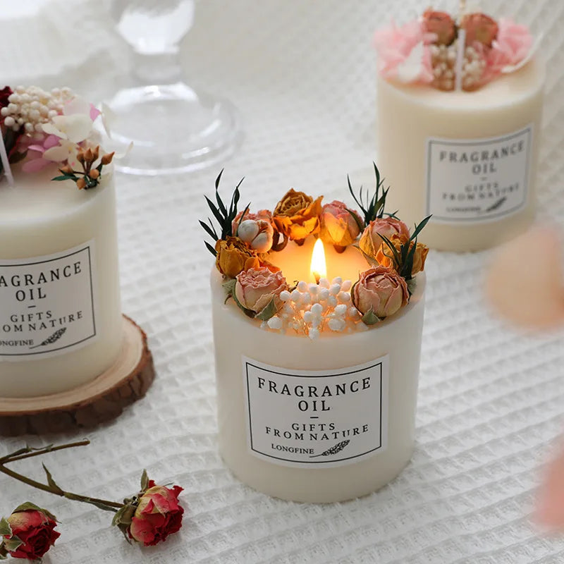 Zanzari BloomCandle™ – Geurkaars met Gedroogde Bloemen (25u brandduur)