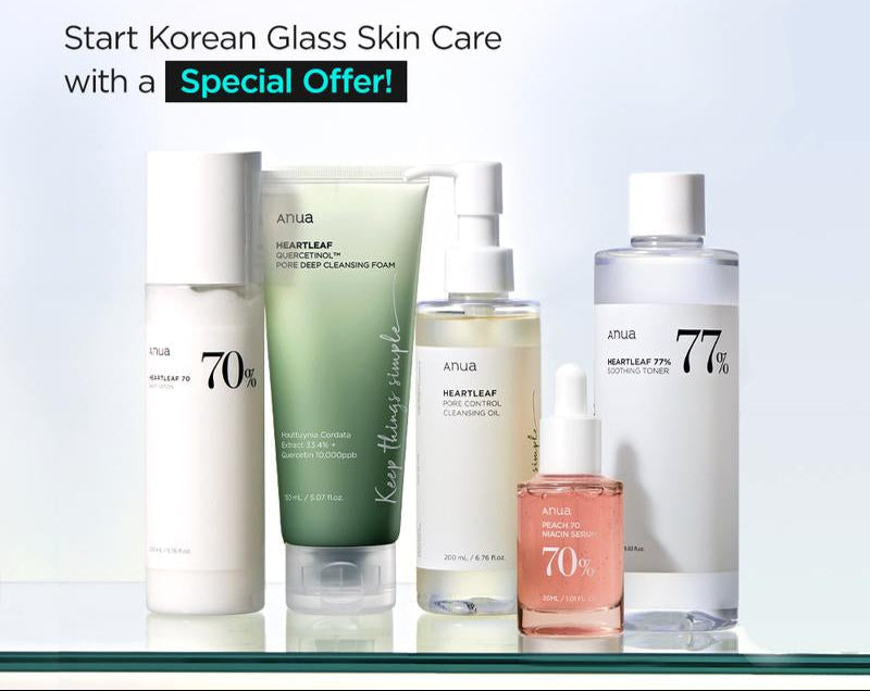 Anua Glow Essentials Set – 5-Stappen Koreaanse Skincare Routine voor een Stralende Huid