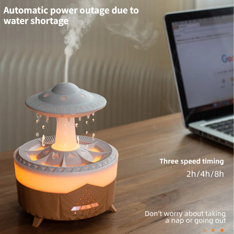 Zanzari RainCloud™ – UFO Aromatherapie Luchtbevochtiger & LED Nachtlamp