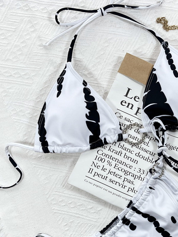 Tie Dye Bikini set - Black & White