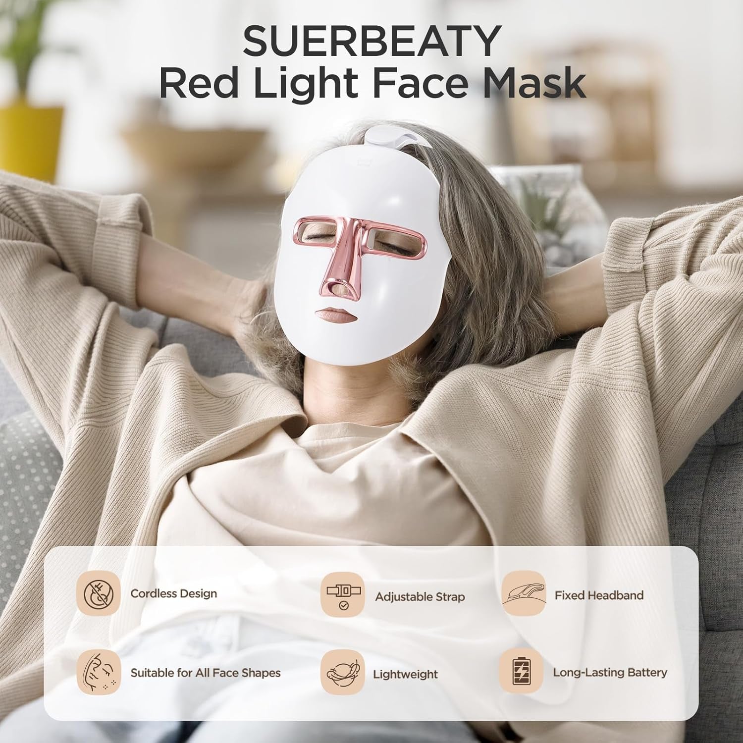 Zanzari LumiMask™ – 7-in-1 Roodlicht Gezichtsmasker (Draadloos & Oplaadbaar)