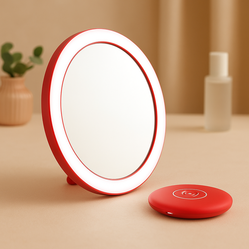 Zanzari LED Make-up Spiegel – Oplaadbaar & Handzaam met Vergroting