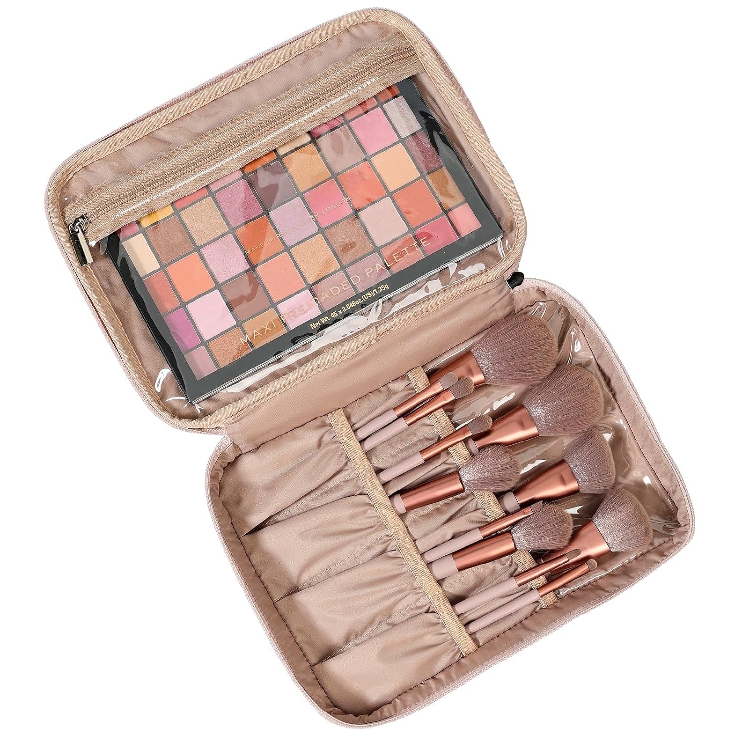 Zanzari PinkTravel™ – Grote Roze Make-up Tas met Dubbele Laag & Verstelbare Indeling