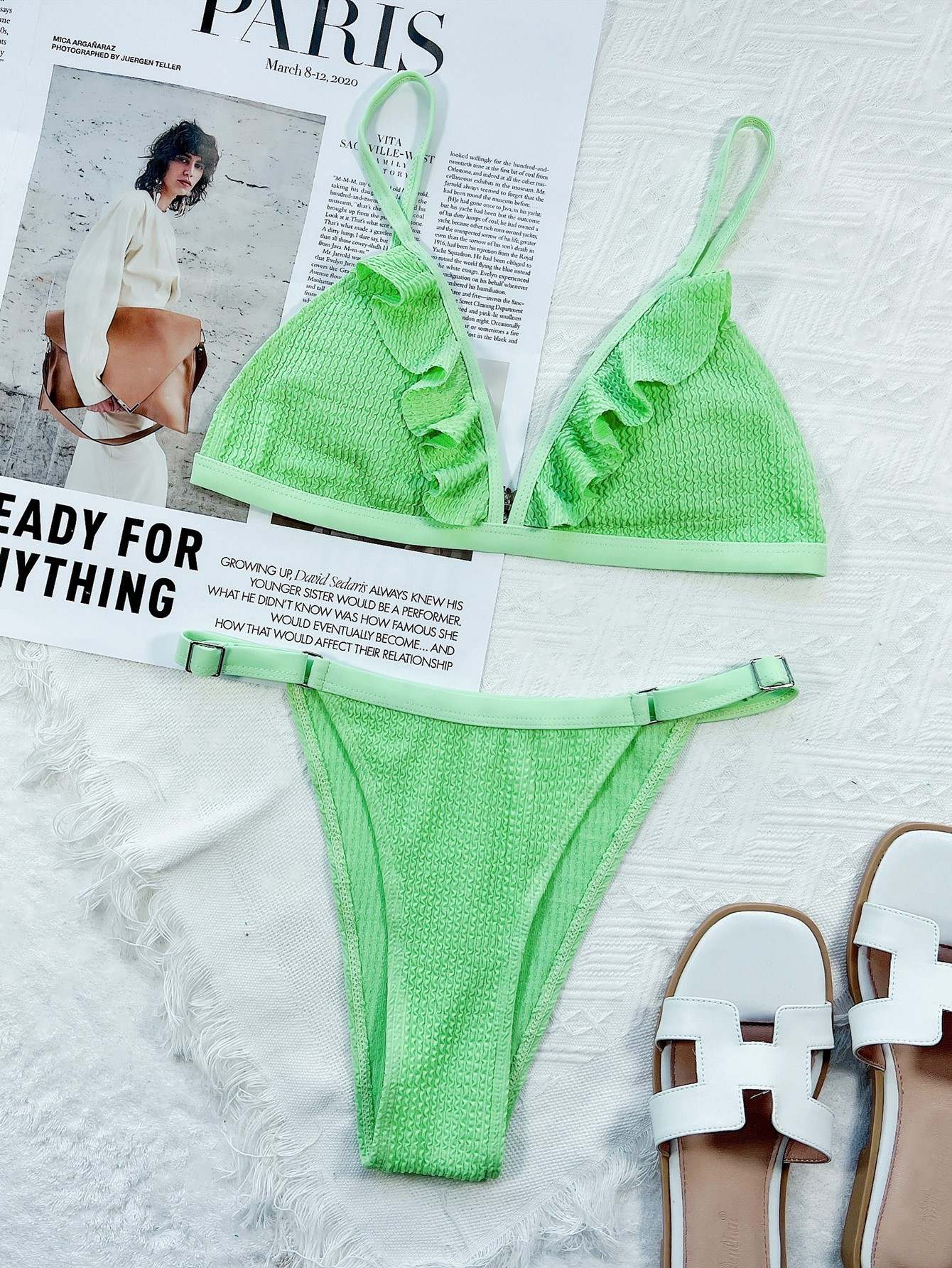 Ruches Bikini - Top - Green